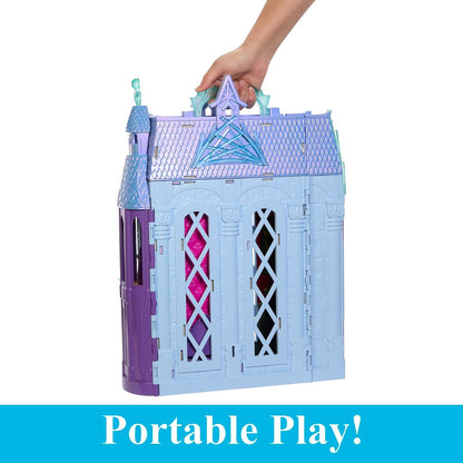 Mattel Disney Frozen 2 Elsa's Arendelle Castle Doll House, 2+ Ft Tall | Includes Elsa Fashion Doll with Removable Skirt & Playset with 4 Play Areas, Furniture & Accessories, HLW61