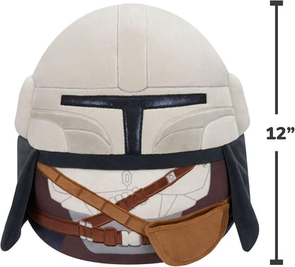 Squishmallows Pelúcias Originais Star Wars: Mandalorian (30 cm) + Grogu (9 cm) | Conjunto com 2, para maiores de 3 anos