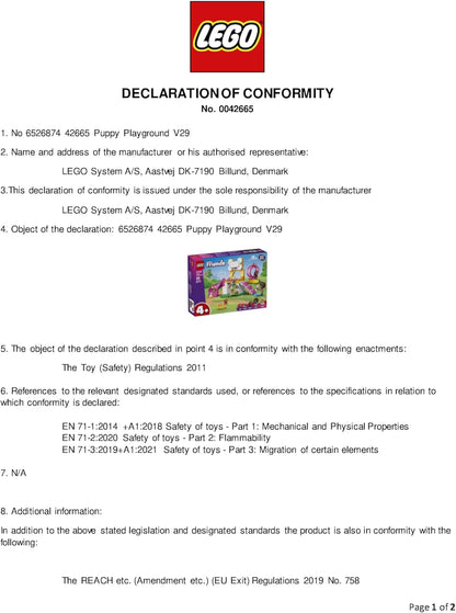 LEGO Brinquedo de playground Friends para filhotes de 4 anos ou mais - inclui um parque com escorregador, 2 minibonecas e 3 bonecos de cachorro - Ideia criativa para presente - 42665