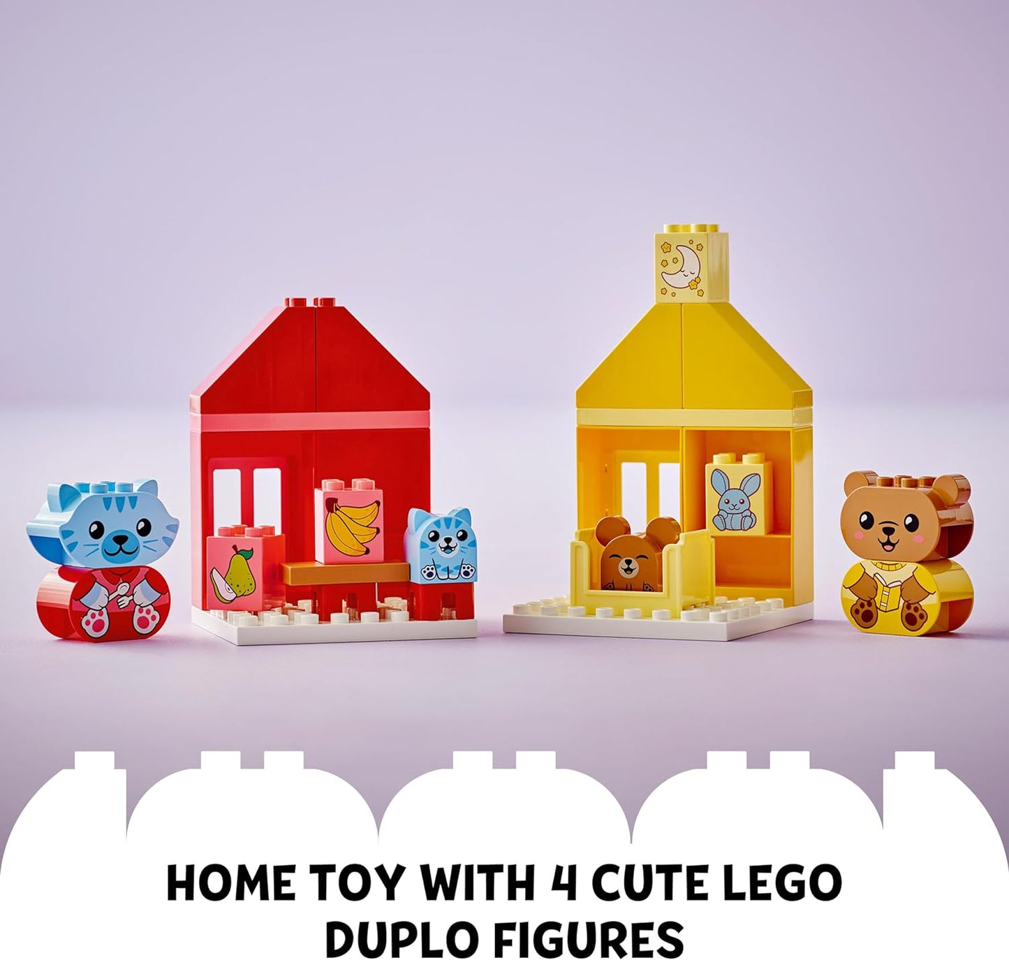 LEGO DUPLO Minhas primeiras rotinas diárias: brinquedos para aprender a comer e dormir para crianças com 2 casas e 4 figuras de animais, vamos explicar os sentimentos para crianças, presentes para crianças, meninas e meninos com mais de 18 meses 10414