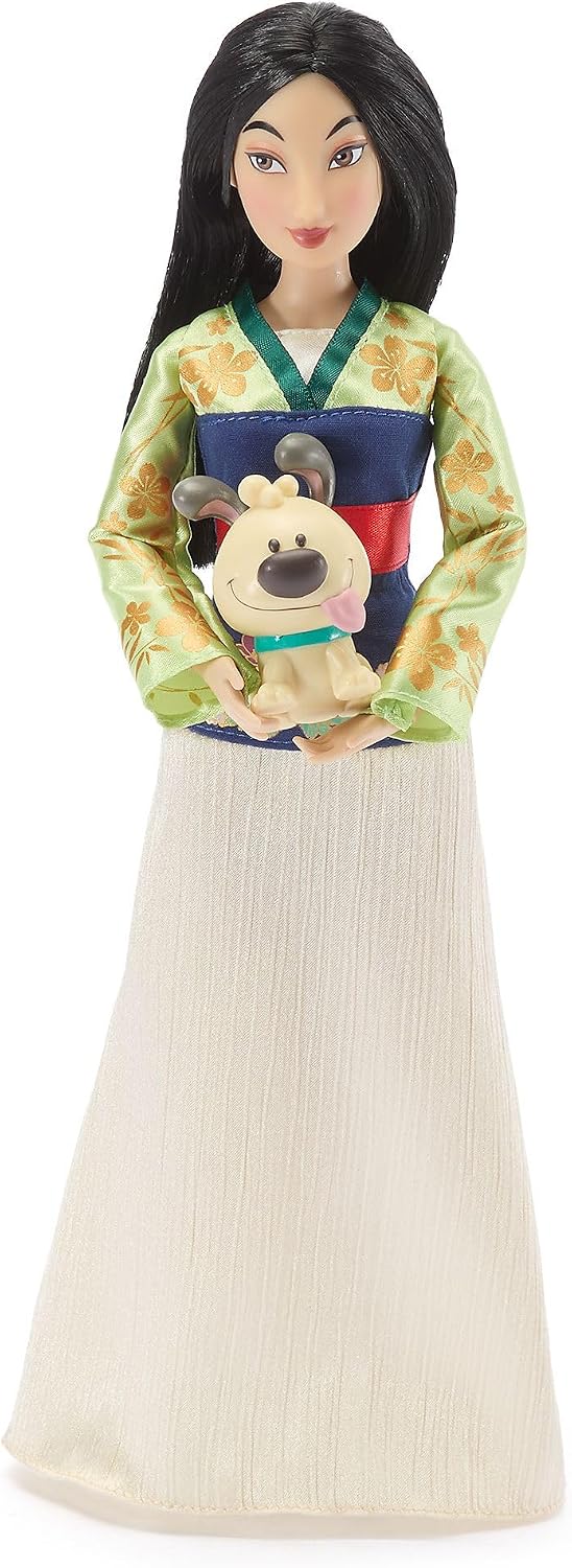 Disney Boneca Clássica Oficial Store da Mulan para Crianças, 30 cm, Totalmente Articulada, com Traje Elegante e Amigo Surpresa — Indicada para Maiores de 3 Anos