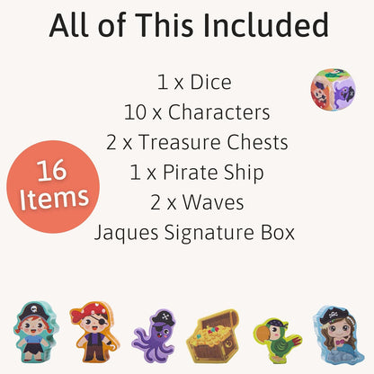 Jaques of London Brinquedo Piratas Instáveis | Brinquedos de madeira empilháveis para crianças de 3, 4 e 5 anos | Brinquedos de equilíbrio para crianças pequenas | Desde 1795...