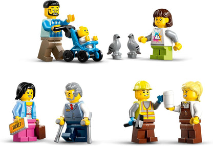 LEGO Conjunto City Estação Central de Trem com um veículo de manutenção, elevador funcional, máquina de bilhetes, 2 plataformas e uma peça de trilho, além de 6 minifiguras - Presente para meninos e meninas a partir de 7 anos - 60469