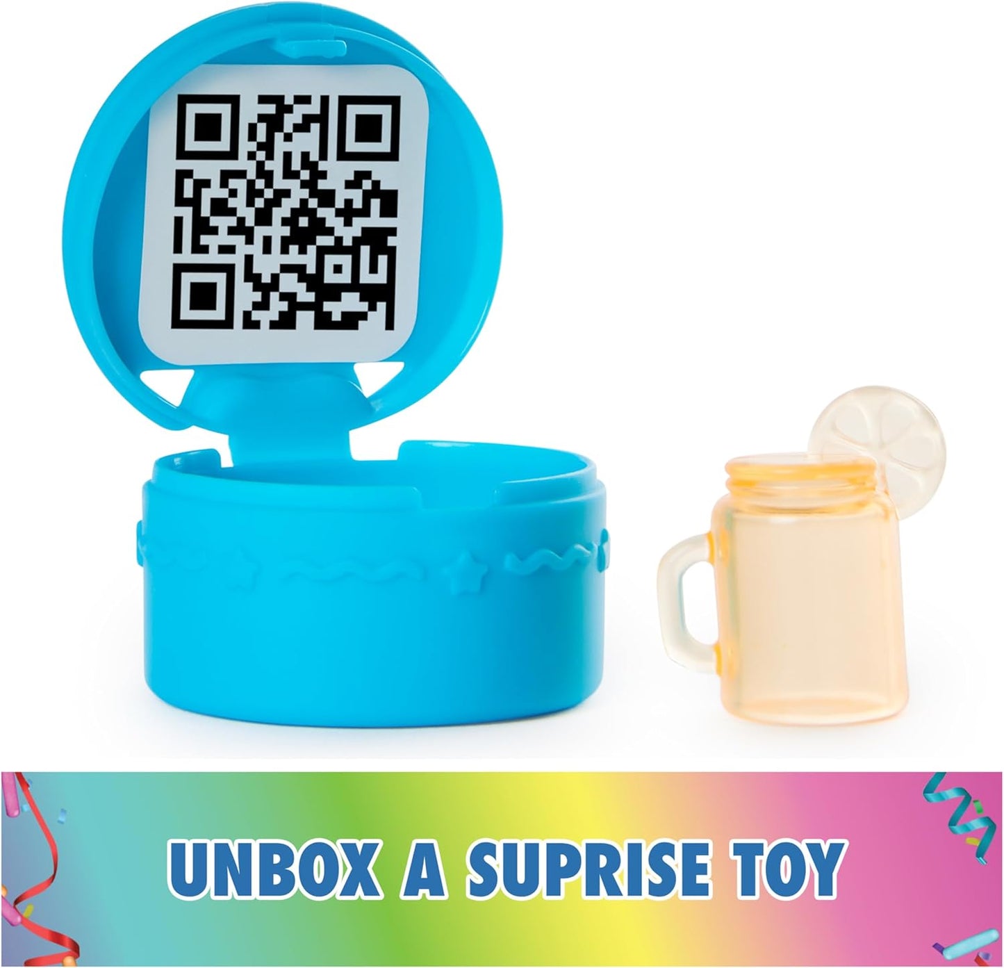 Gabby’s Dollhouse Conjunto de Brinquedo Cakey's Fruit Smoothie Balcony, 8 peças com figuras de brinquedo, acessórios para casa de bonecas e brincadeira sensorial, brinquedos infantis para meninas e meninos a partir de 3 anos.