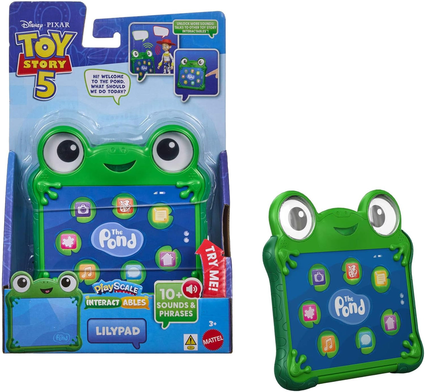 Figura interativa Toy Story 5 da Mattel Disney e Pixar, Lilypad, escala de 15 cm, com frases do filme e diálogos com outros personagens da linha, JKV28