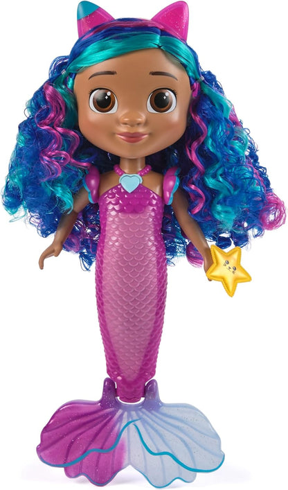 Gabby's Dollhouse: Filme, Sereia Gabby Canta e Brilha, Boneca Sereia à Prova d'Água com Luzes e Sons, Brinquedo Infantil para Meninas e Meninos a partir de 3 Anos