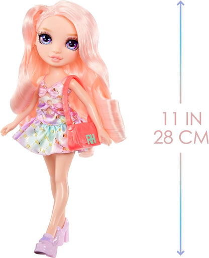 Boneca Rainbow High My Fashion Style - Bella - Boneca fashion rosa de 28 cm com roupa estilosa e bolsa elegante. Brincadeira, articulada, colecionável. Para crianças de 4 a 12 anos ou mais.