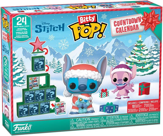 Funko Bitty Pop! Calendário de Contagem Regressiva Stitch Holiday - Lilo e Stitch - Calendário do Advento - 24 Dias de Surpresa - Mini Figuras de Vinil Colecionáveis - Caixa Misteriosa - Ideia de Presente - Natal