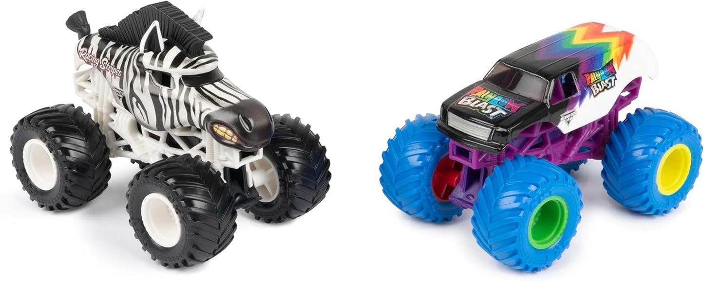 Monster Jam - Conjunto Original Monster Jam com Dois Autênticos Monster Trucks na Escala 1:64, Ação Radical e Manobras Radicais a partir de 3 Anos (Modelos Sortidos, Aleatórios)