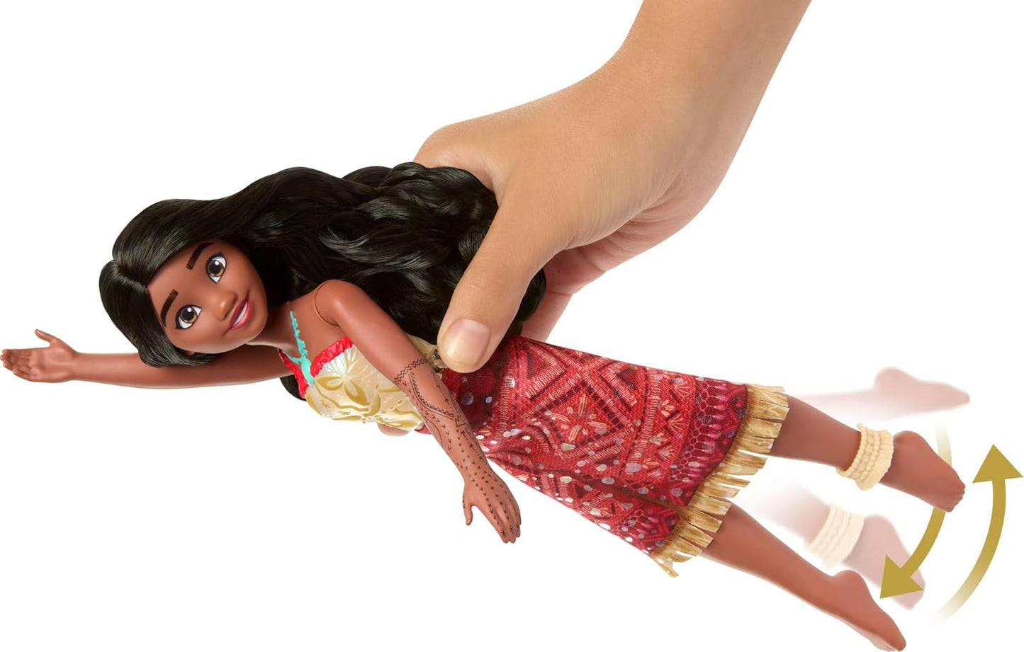 Mattel Boneca Disney Moana 2 Tautai Moana (Versão Aquática) com Acessórios | Boneca Moana com Traje Característico, Corpete que Muda de Cor, Pernas que se Movem (Movimento de Natação) e Amigo Animal – Inspirada no Filme, JFF08