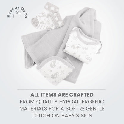 Baby Box Shop - Toalha com capuz personalizada para bebê e cobertor de urso personalizado para bebê, itens essenciais para recém-nascidos, Baby Box Shop - 6 itens essenciais para recém-nascidos unissex