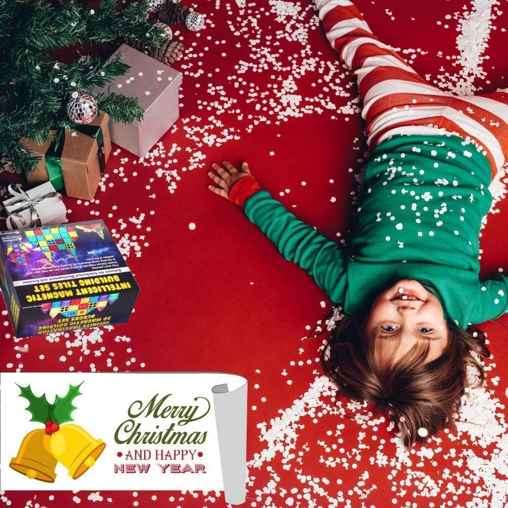 Blocos de construção de ladrilhos magnéticos Desire Deluxe, brinquedos de construção para meninos e meninas, 47 peças – Brinquedo educacional de aprendizagem STEM para crianças de 3, 4, 5, 6, 7 e 8 anos, presente