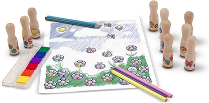 ¡Las pistas de Melissa y Doug Blue y tú! Sellos con mango de madera y bloc de actividades.