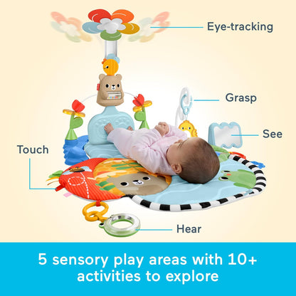 Fisher-Price Tapete de atividades 3 em 1 para bebês, com função de chute e balanço, brinquedo sensorial para desenvolvimento infantil a partir de 0 meses, JMT98