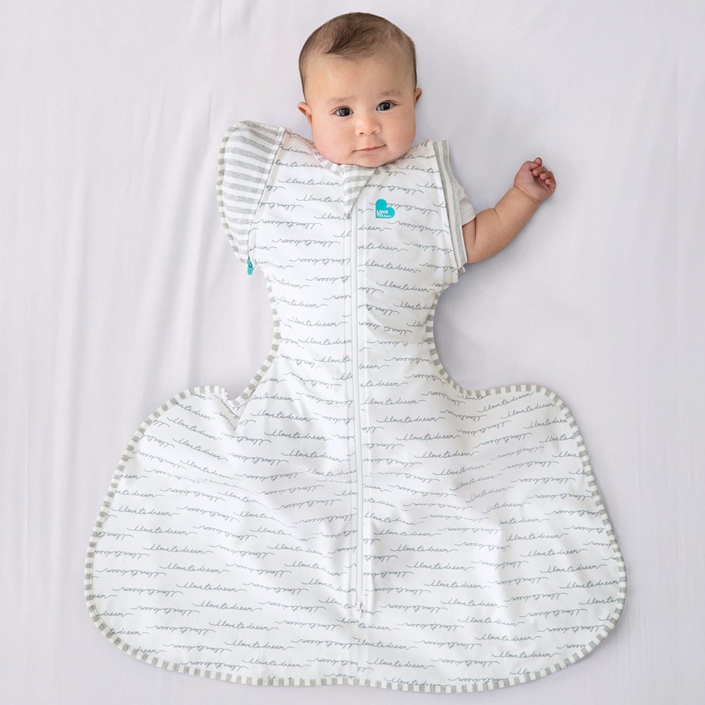 Love To Dream™ Swaddle UP™ Cinta de Quadril, Tamanho Grande (8,5–11 kg) – Branca | Mantém a perna no lugar | Ajuste mais largo na parte inferior | 1.0 Tog | Ideal para primavera e verão (20–24 °C) | Algodão lavável à máquina com zíper duplo