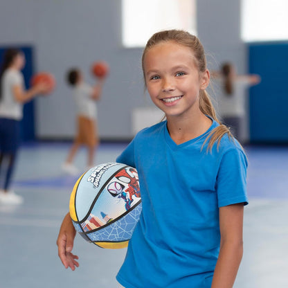 Bola de Basquete Hy-Pro Oficialmente Licenciada da Marvel - Design da Marvel, Bola de Basquete Pequena para Jogos e Treinos em Ambientes Internos ou Externos - Borracha Durável