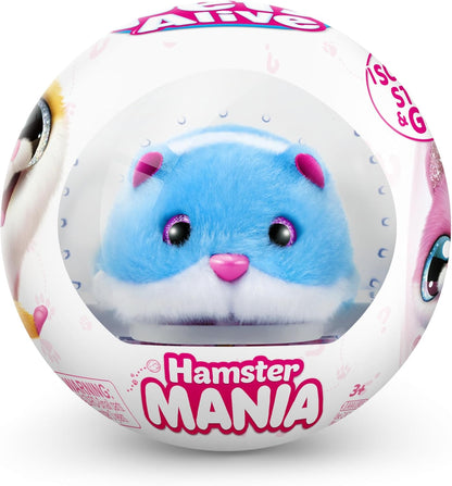 Pets Alive Hamstermania Blue da ZURU Hamster, animal de estimação eletrônico, mais de 20 sons interativos, brinquedo de bola de hamster para meninas e crianças (azul)
