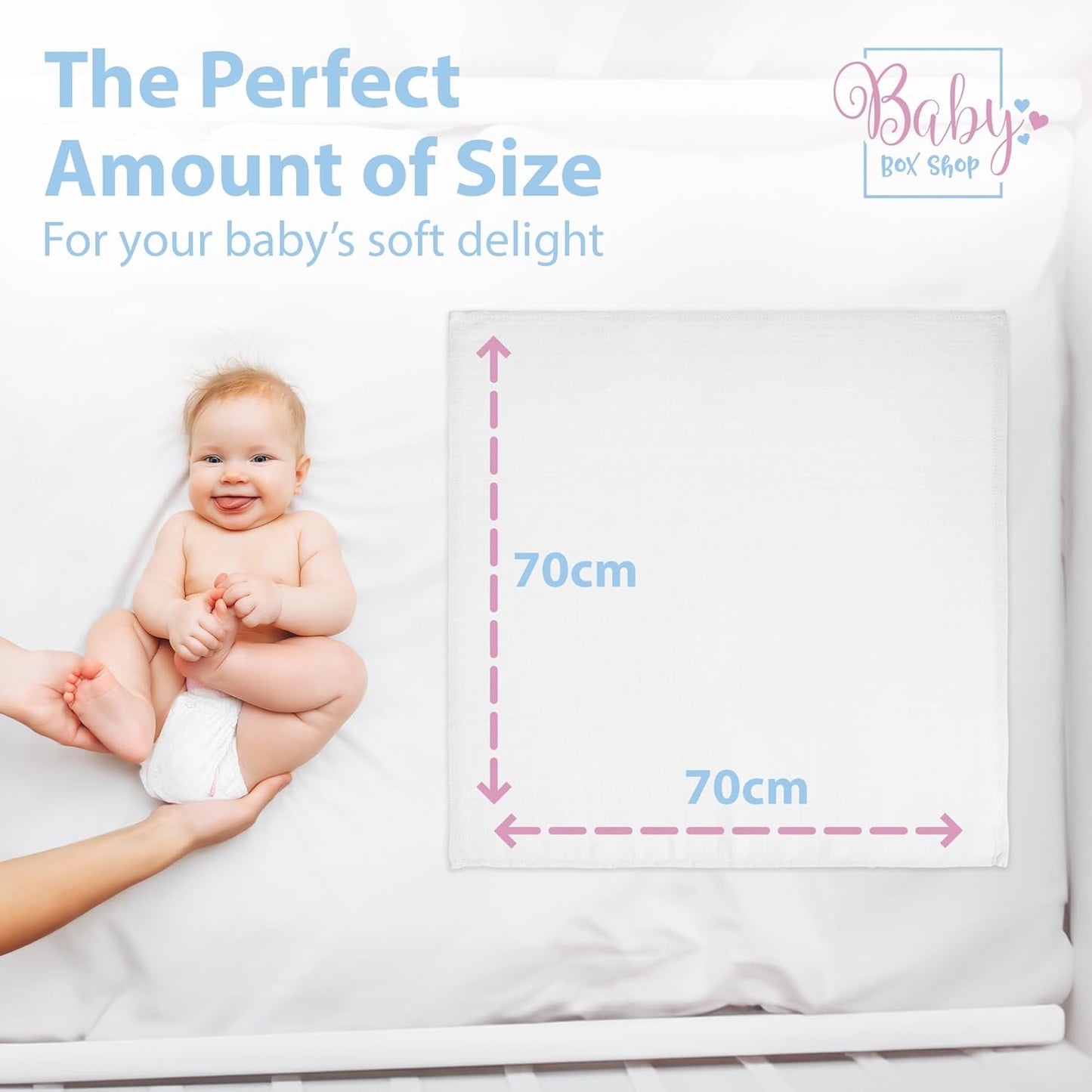 Baby Box Shop - Paninhos de musselina para bebês meninos, 100% algodão macio, para usar como capa de amamentação, paninhos de mão e paninhos de arroto, itens essenciais para bebês recém-nascidos