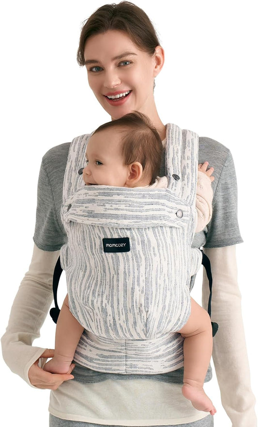 Momcozy Canguru Herihuge - Confeccionado com charmoso tecido jacquard, durável, estiloso e elegante, conforto para as mamães o dia todo, bege Time Heritage.