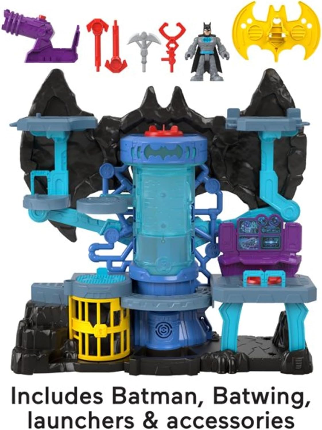 Brinquedo Fisher-Price Imaginext DC Super Friends Batman Bat-Tech Batcaverna com Luzes e Sons para Brincar de Faz de Conta para Crianças a partir de 3 Anos, HGN70