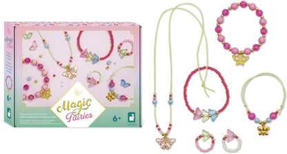 Janod - 6 Joias para Criar - Borboletas Temáticas - Les Ateliers Bijoux - Kit de Lazer Criativo Infantil - Motricidade fina e concentração - A partir dos 6 anos - J09172