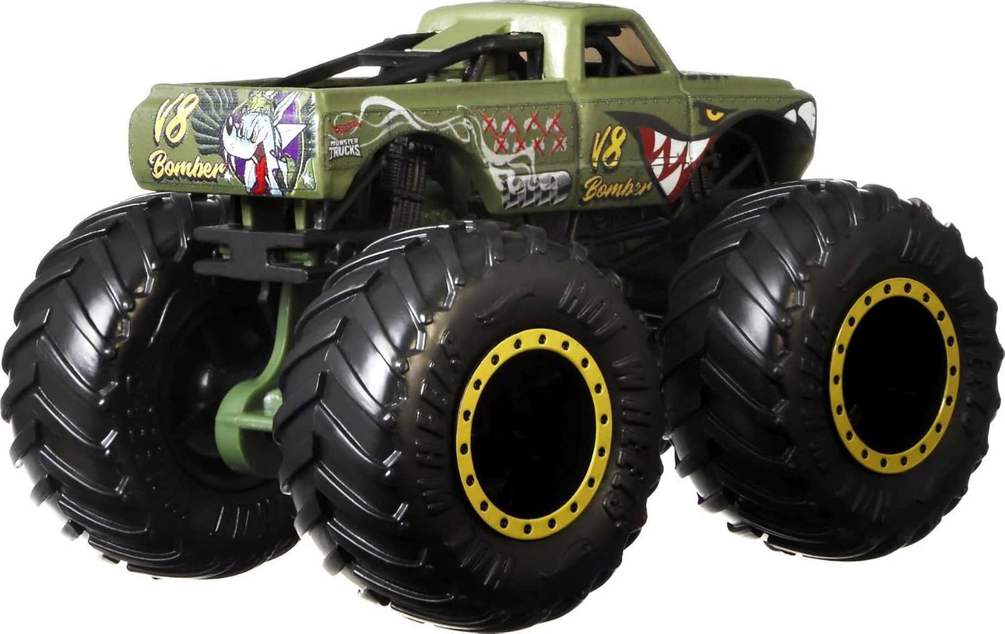Hot Wheels Monster Trucks, escala 1:64, pacote com 4 unidades e rodas gigantes. Ótima ideia de presente para crianças de 3 a 6 anos. GBP 23