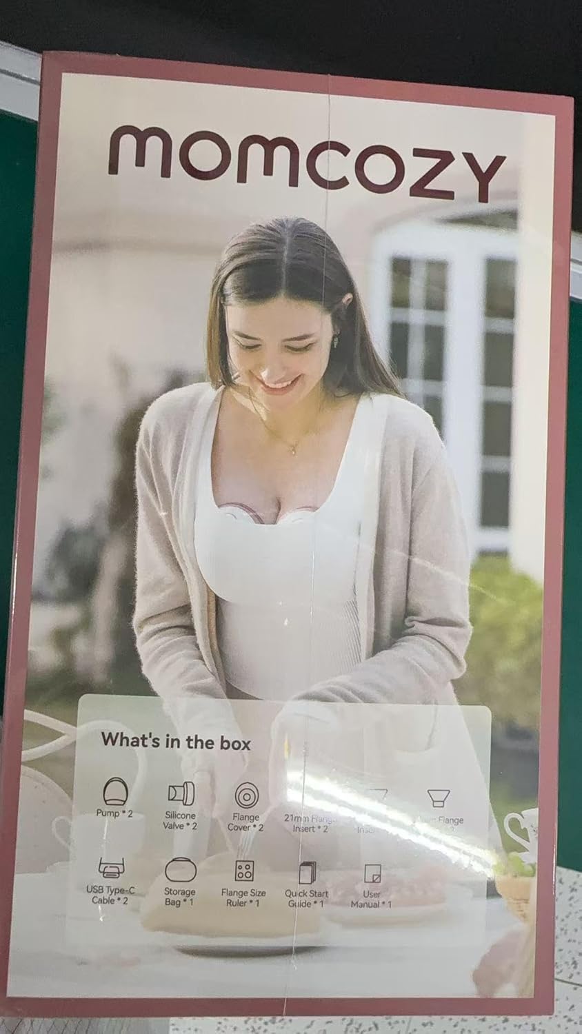 Bomba tira-leite Momcozy M6, estilo móvel, com viva-voz, bomba de amamentação vestível, ritmo ideal para mais leite, flange DoubleFit, mais adequada e discreta com 3 modos e 9 níveis, 24 mm (2 unidades, vermelho aconchegante)