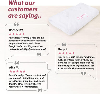 Toalha de banho com capuz personalizada para recém-nascidos - Toalha macia, fofinha, altamente absorvente e lavável à máquina com orelhas para sua nova menina, Toalha com capuz lavável à máquina para bebês e crianças pequenas