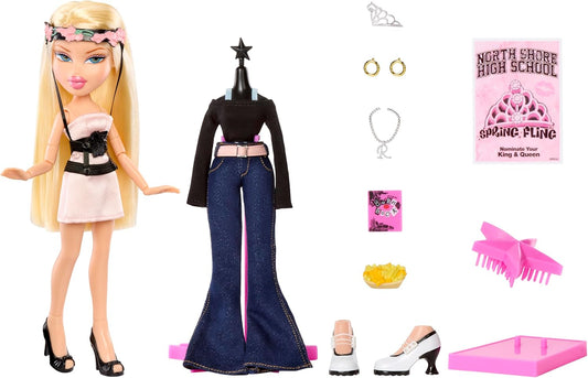 Bratz Boneca Regina da coleção x Meninas Malvadas - Coleção Primavera - Boneca Fashion Colecionável com 2 Roupas, Vestido Rosa de Cetim e Acessórios Inspirados no Filme