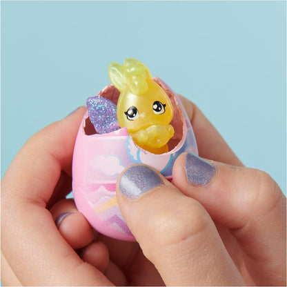 HATCHIMALS CollEGGtibles, Bunny Family Spring Basket (dourado/rosa) com 6 personagens, edição 2023, Spring Toy, brinquedos infantis para meninas a partir de 5 anos