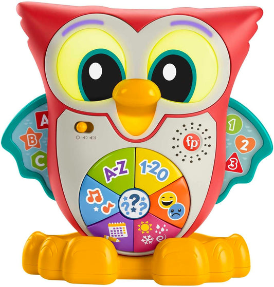 Mega Fisher-Price Linkimals Coruja Aprender e Iluminar, Versão em Alemão, brinquedo educativo musical interativo com e movimento para crianças a partir de 18 meses, HMT73