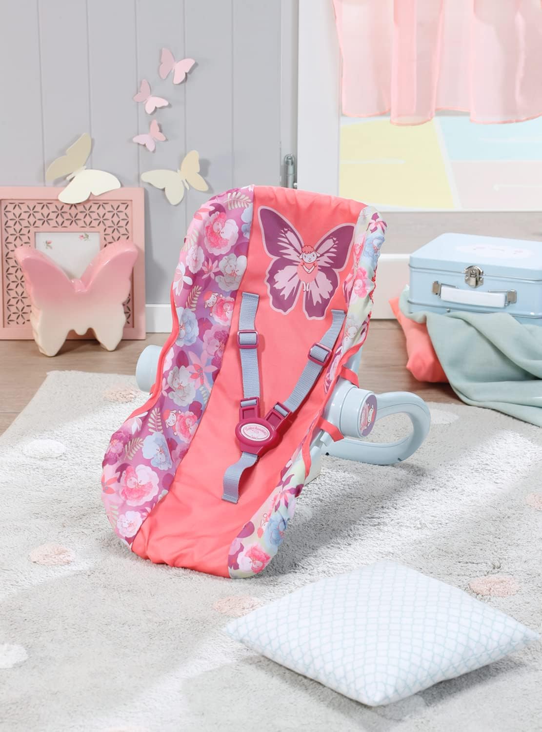 Baby Annabell Cadeira de Bebê Active Comfort, Acessório para Bonecas de 36cm/43cm, 2 em 1: Canguru e Cadeira para Bebê, Inclui Capa de Tecido, Alça Ergonômica, Cinto de Segurança, Adequada para Crianças a partir de 3 Anos, Multicolorida (706657)