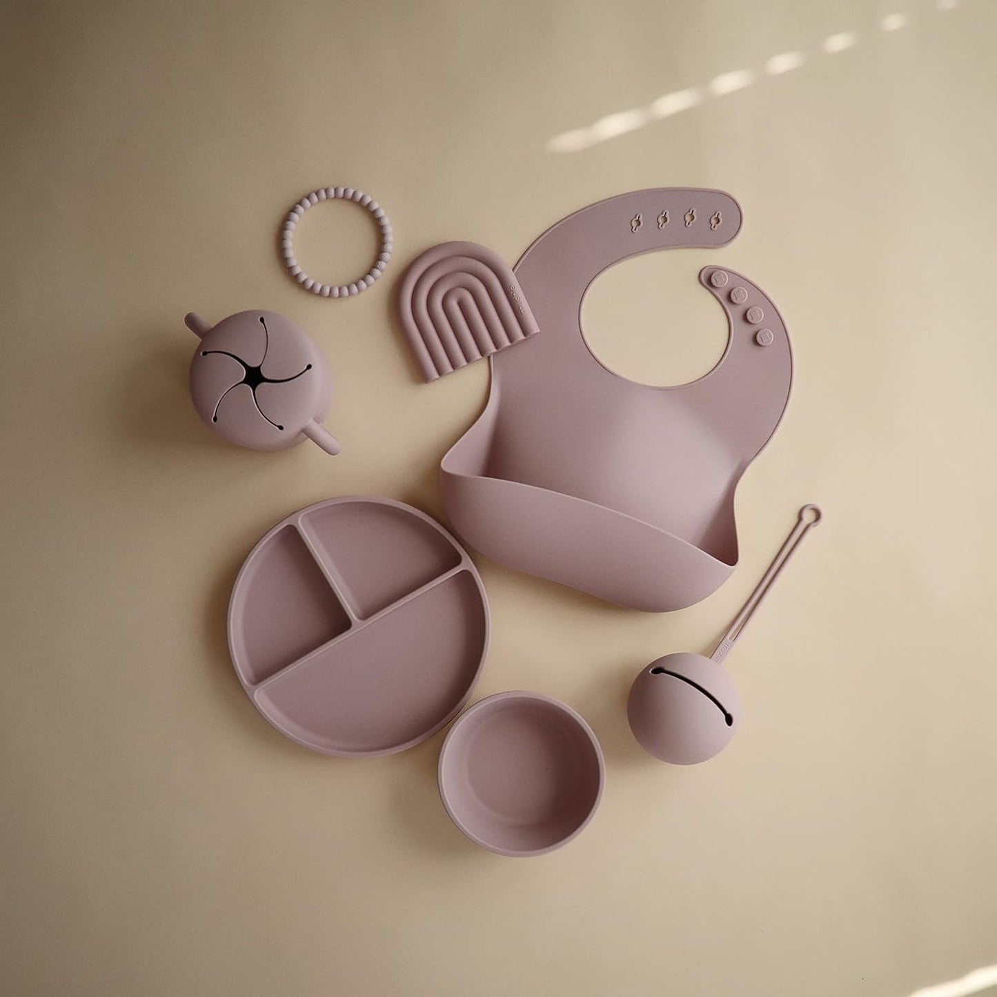 Mushie Potes para Lanches Baby para Crianças | Copo de Silicone Antivazamento para Bebês e Crianças | Fácil de Segurar para Crianças | Material: Silicone de Grau Alimentício | Pode ser lavado na lava-louças e usado no micro-ondas (Lilás Suave)