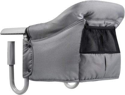 PandaEar Cadeira Alta Portátil com Gancho | Cadeira Alta Portátil para Bebê com Clipe para Mesa, Assento Elevatório para Refeições, Cinza