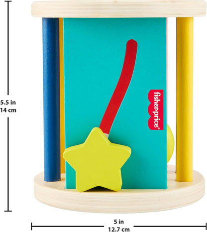 Fisher-Price Brinquedo de madeira para bebês: engatinhar atrás de um rolo para desenvolver habilidades sensoriais e motoras em bebês a partir de 6 meses de idade, JKH17
