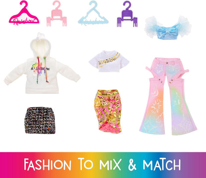 Conjunto de Brinquedo Rainbow High Amaya's Rainbow Closet - com boneca Rainbow exclusiva, roupas, sapatos, bolsas, cabides, arara de roupas, prateleiras, presente divertido para crianças a partir de 4 anos