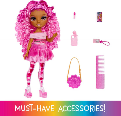 Boneca Rainbow High Sparkle & Shine - Leilani - Boneca Fashion de 28cm com Cabelo Rosa e Bolhas Mágicas nas Pernas, Colorida, Estilosa, Divertida, Colecionável, Para Crianças de 4 a 12 Anos ou Mais