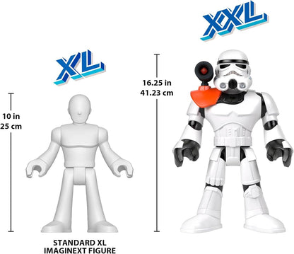 Figura de brinquedo Fisher-Price Imaginext STAR WARS Stormtrooper XXL, personagem articulado com mais de 40 cm de altura e lançador, para crianças a partir de 3 anos, HXG53