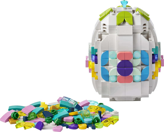 LEGO Ovo de Páscoa Decorativo - Enfeite de Brinquedo com Peças Coloridas, Incluindo Corações Dourados e uma Pedra Preciosa - Presente de Artesanato para Meninas e Meninos a partir de 9 Anos - 40816