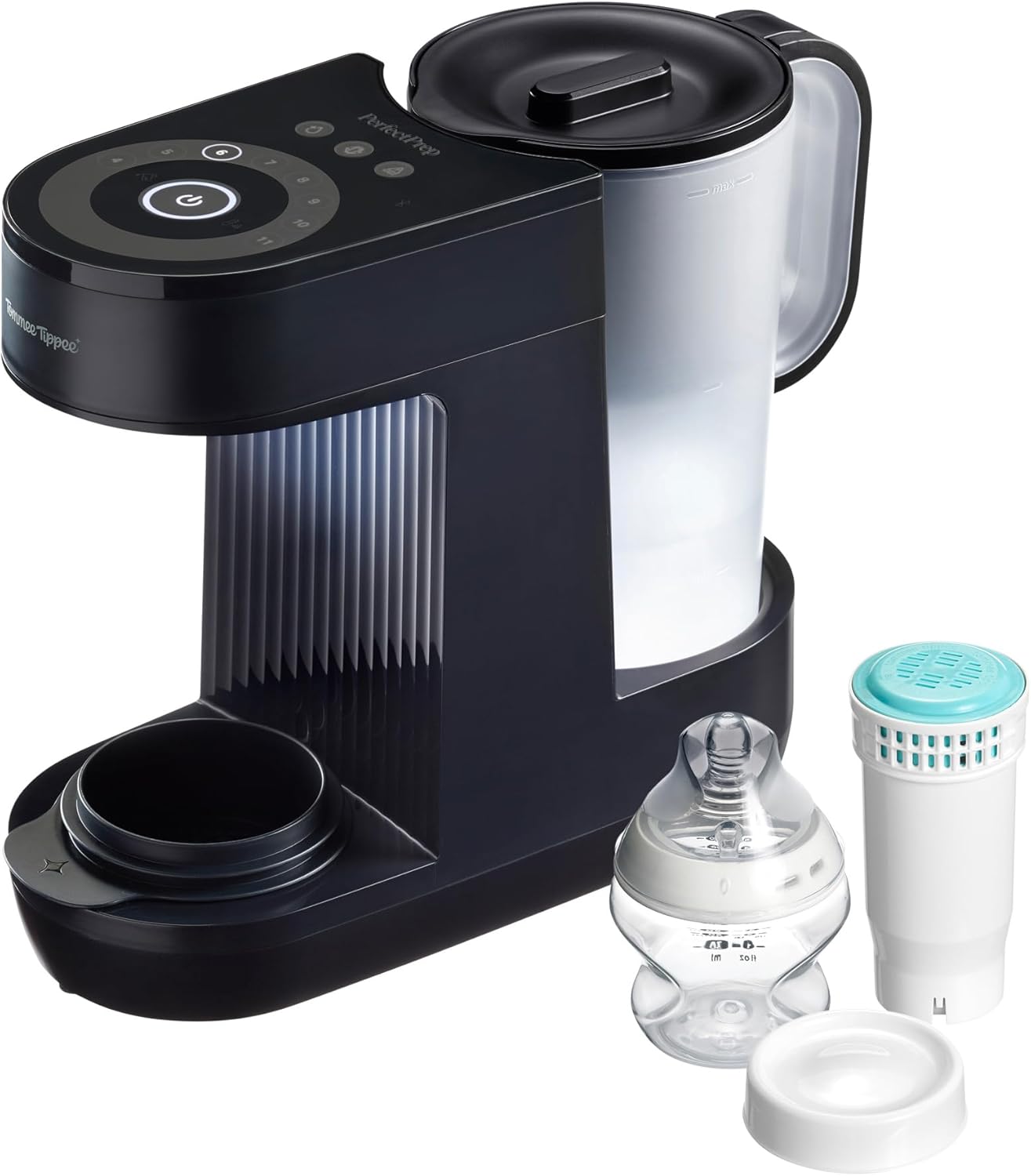 Tommee Tippee Perfect Prep Machine, Preparador de Fórmulas para Bebês com Filtro de Água Antibacteriano, Compatível com Aplicativo, Ideal para Alimentação Diurna e Noturna, Cor Cinza Ardósia