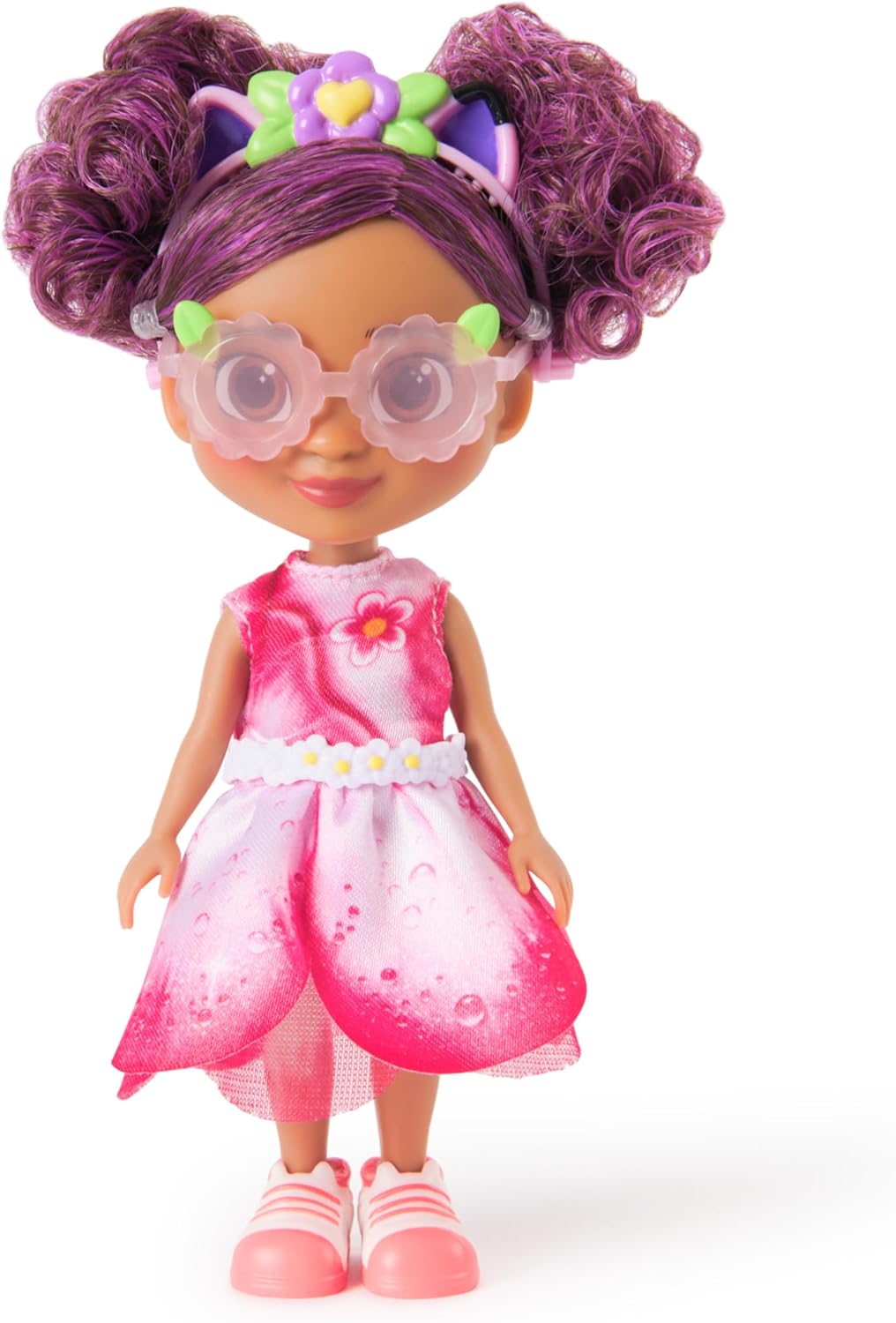 Gabby's Dollhouse: Boneca Gabby do filme Garden com tiara de orelhas de gato removíveis, óculos de sol e roupinhas. Brinquedo infantil para meninas e meninos a partir de 3 anos.