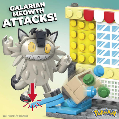 MEGA Conjunto de Montagem Construx Pokémon Galarian Meowth vs. Toxel