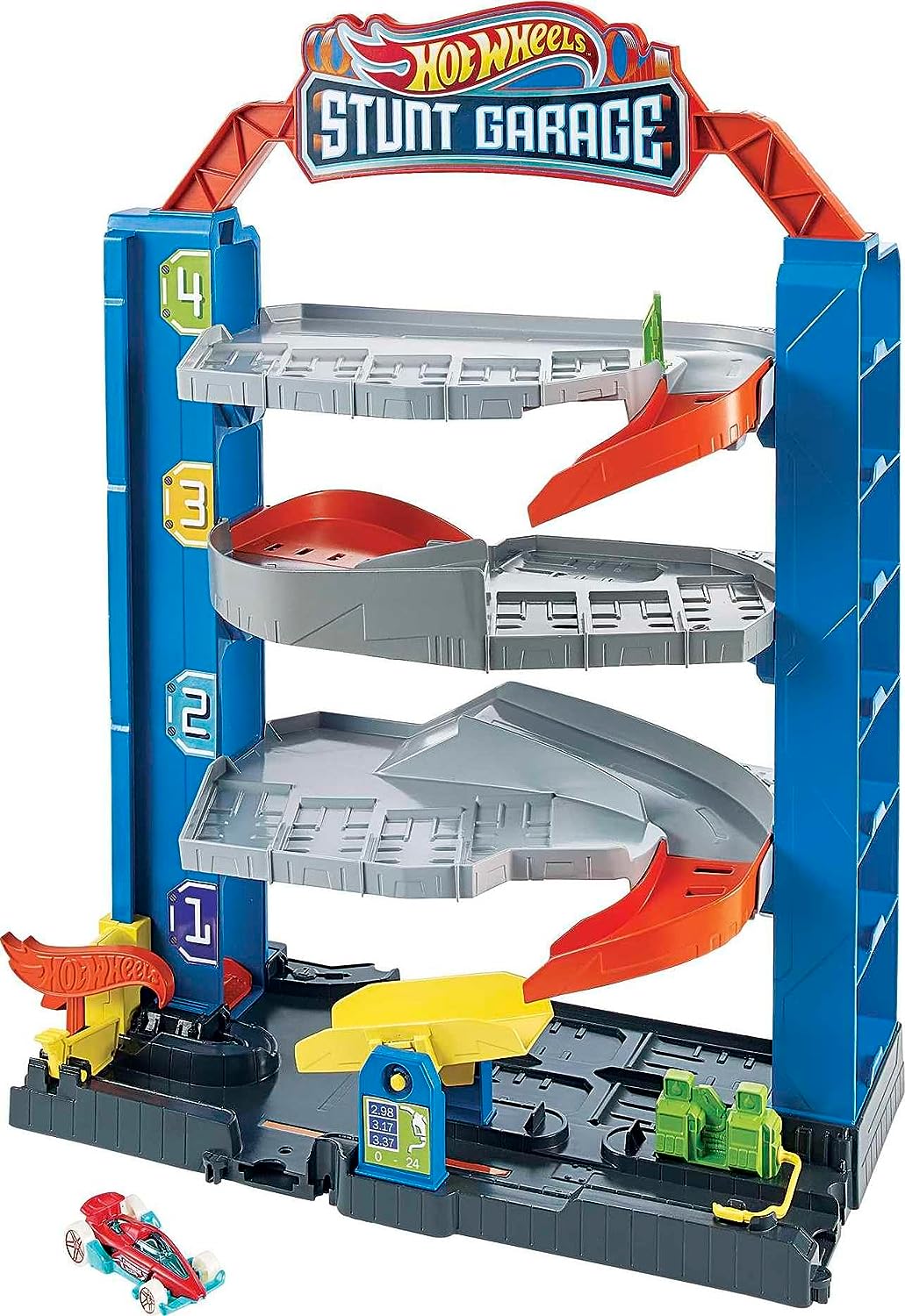 Hot Wheels City Stunt Garage Play Set Idéia de presente para idades de 3 a 8 anos elevador para níveis superiores Conecta-se a outros conjuntos, GNL70