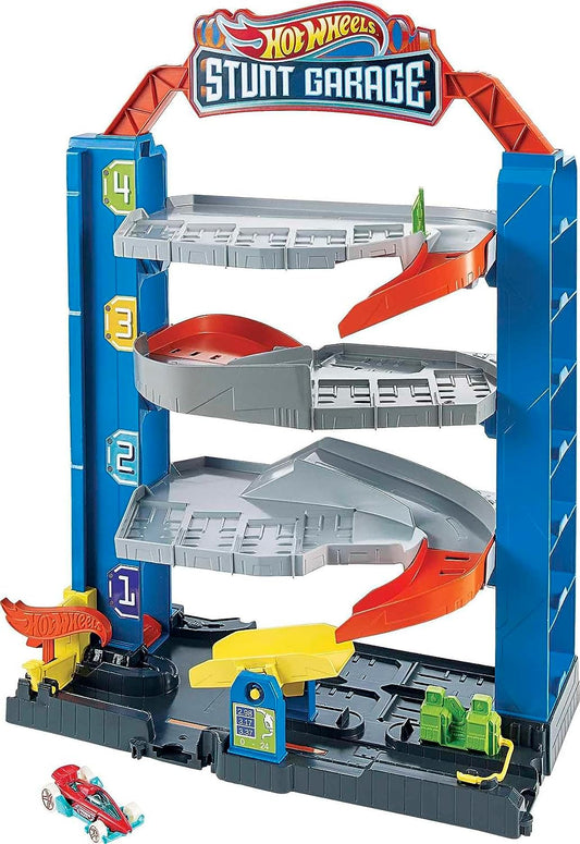 Hot Wheels City Stunt Garage Play Set Idéia de presente para idades de 3 a 8 anos elevador para níveis superiores Conecta-se a outros conjuntos, GNL70