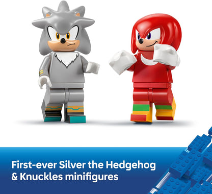 LEGO Sonic the Hedgehog Carro do Silver vs. Caminhão Monstro do Knuckles - Inclui 2 minifiguras e 2 Esmeraldas do Caos - Presente para crianças a partir de 8 anos - 77118