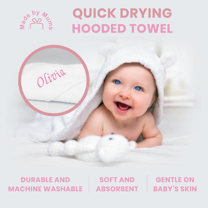Baby Box Shop - Toalha com capuz personalizada para bebê e cobertor de urso personalizado para bebê, itens essenciais para recém-nascidos, Baby Box Shop - 6 itens essenciais para recém-nascidos unissex