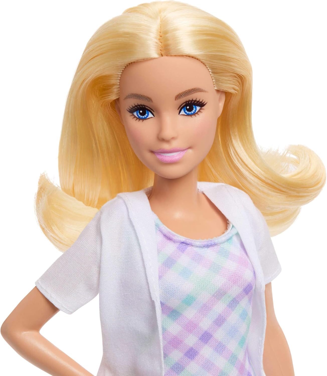 Barbie Conjunto Profissões Dentista com Boneca Loira de Jaleco Branco, Boneca Criança Pequena, Cadeira de Exame e Acessórios, JMK14