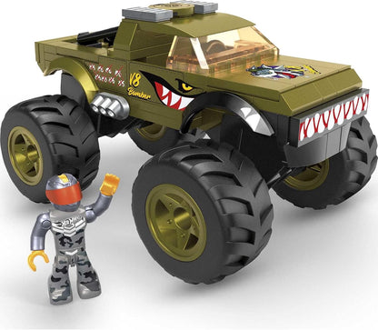 Mega Conjunto de Montagem Hot Wheels Monster Truck V8 Bomber com 86 Peças