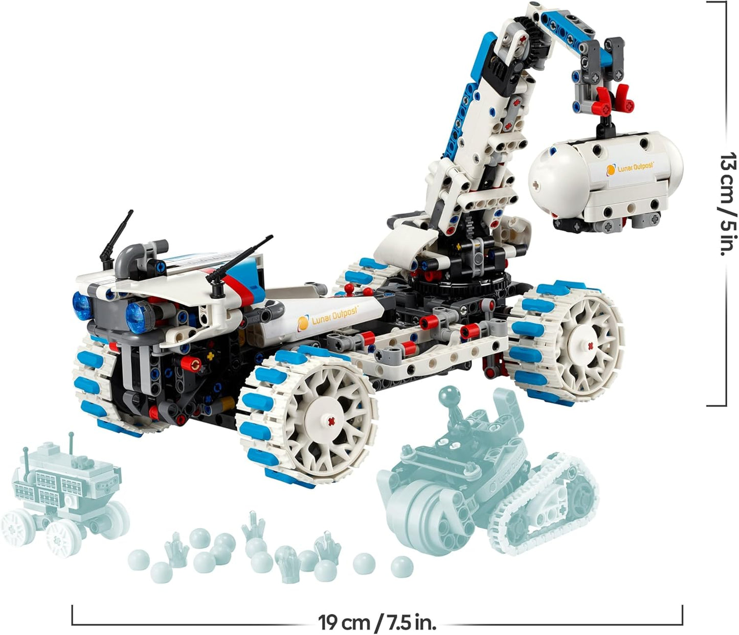 LEGO Technic Posto Avançado Lunar - Veículo Espacial Rover Lunar - Brinquedo STEM Interativo com Guindaste e Painéis Solares - Modelo de Robô - Presente de Aniversário para Meninos e Meninas a partir de 10 Anos - 42211