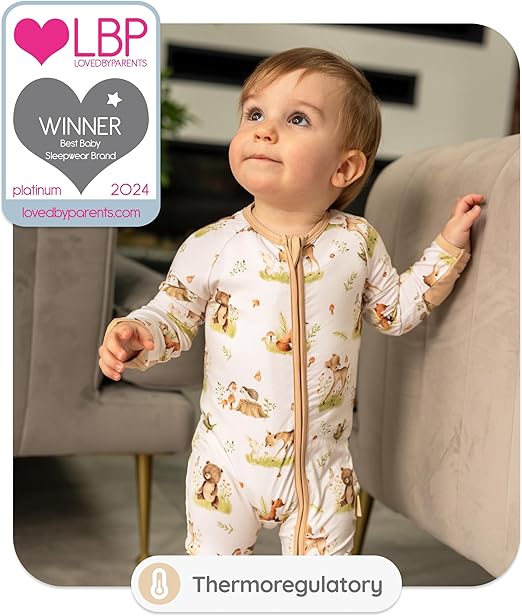 BABYGO Macacão Baby Grow com zíper 95% bambu | Meninos Meninas e Unissex 0 mês